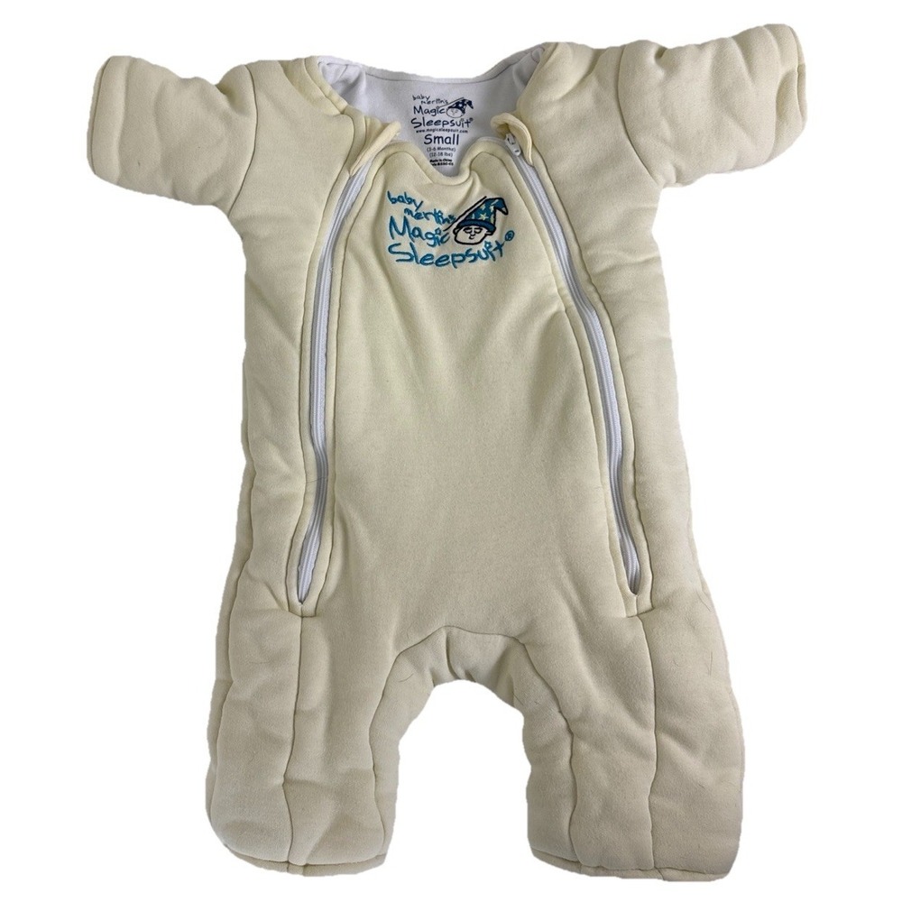 Baby Merlins Magic Sleepsuit Cream Small 3-6 Months 12-18 Lbs 100% Cotton